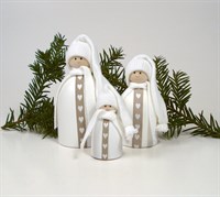 Tomte med hjärtband liten vit